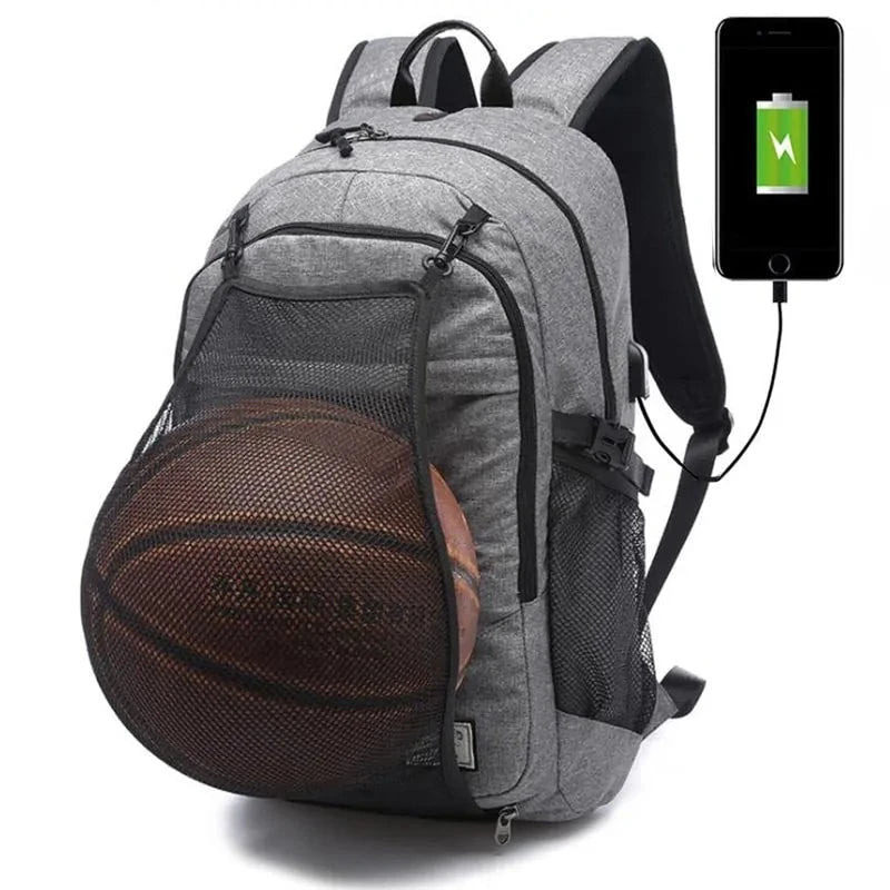 Men's Gym Bag with Basketball Net