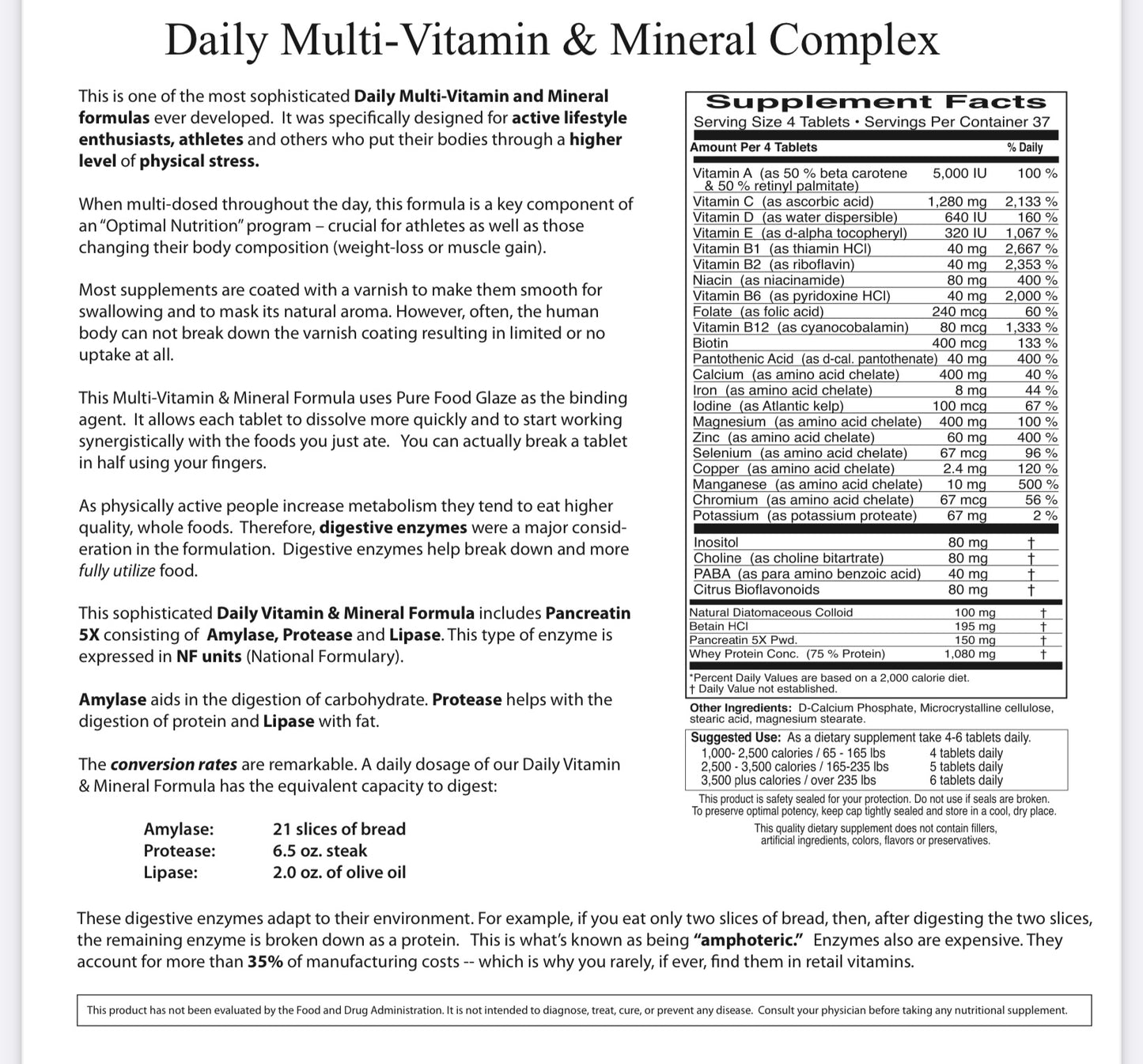 Daily Multi-Vitamin & Mineral Complex