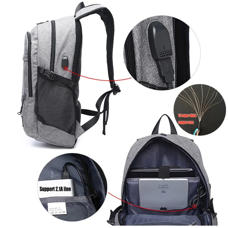 Men's Gym Bag with Basketball Net