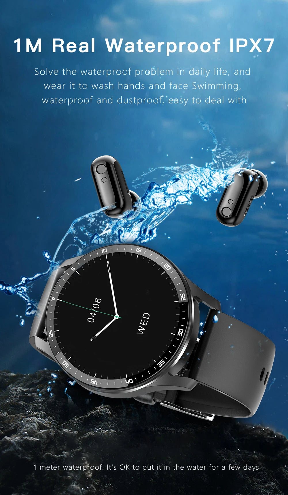 Bluetooth Multifunction Fitness Watch With Headphones